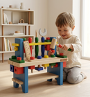 Brinquedo Bancada De Ferramentas Infantil Madeira - 41 Peças