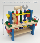 Brinquedo Bancada De Ferramentas Infantil Madeira - 41 Peças