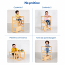 Torre De Aprendizagem Montessori Criança Regula Altura 4x1 Criança Infantil Educativa Envio Imediato